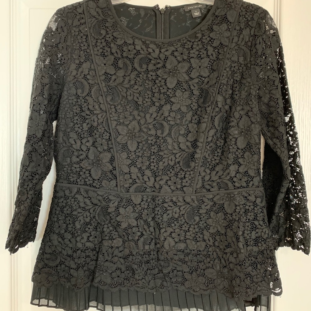 Ann Taylor Lace Peplum blouse